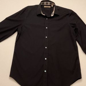 Burberry Mens Stretch Cotton Dress Shirt - Slim Fit, Size Large